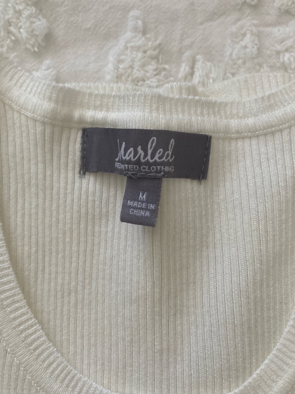 Marled Ribbed Scoop Tank - Cream - Picture 2 of 5